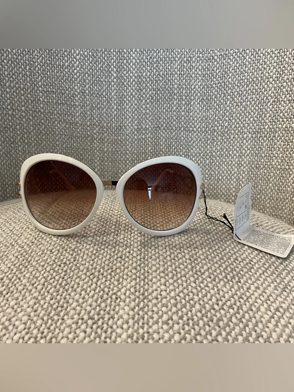 H&M White & Gold Oversized Sunglasses
